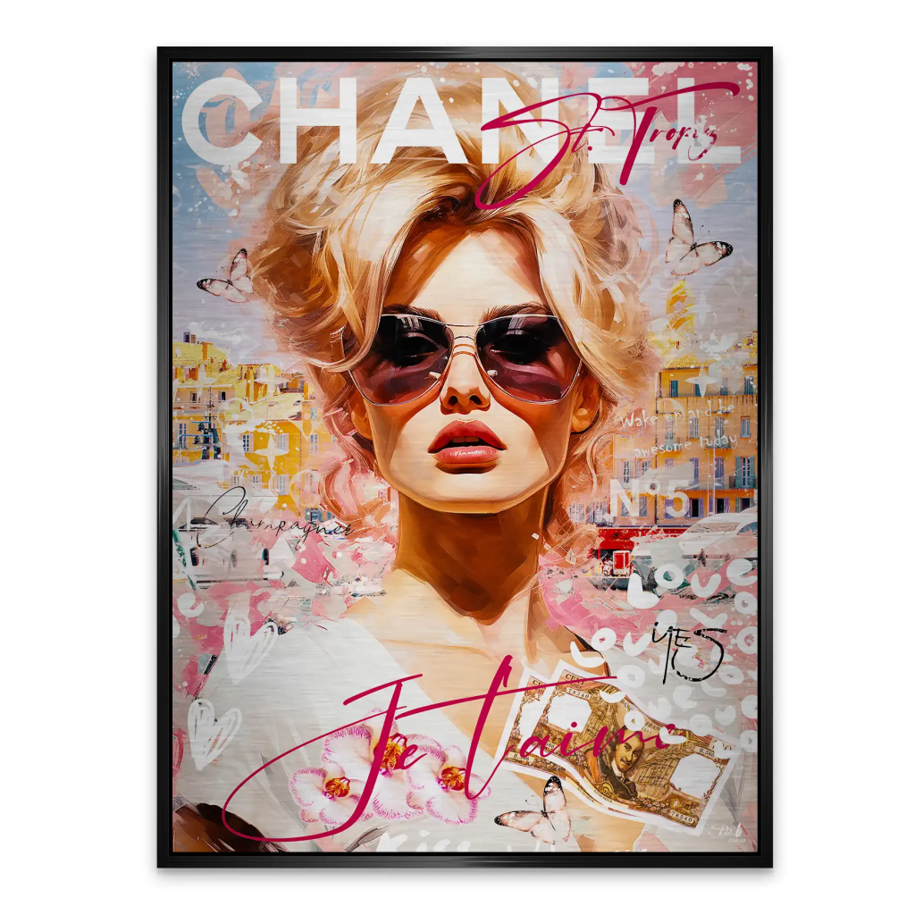 Pop Art Bardot Tropez Summer Aludibond Gebürstet INGALERIE