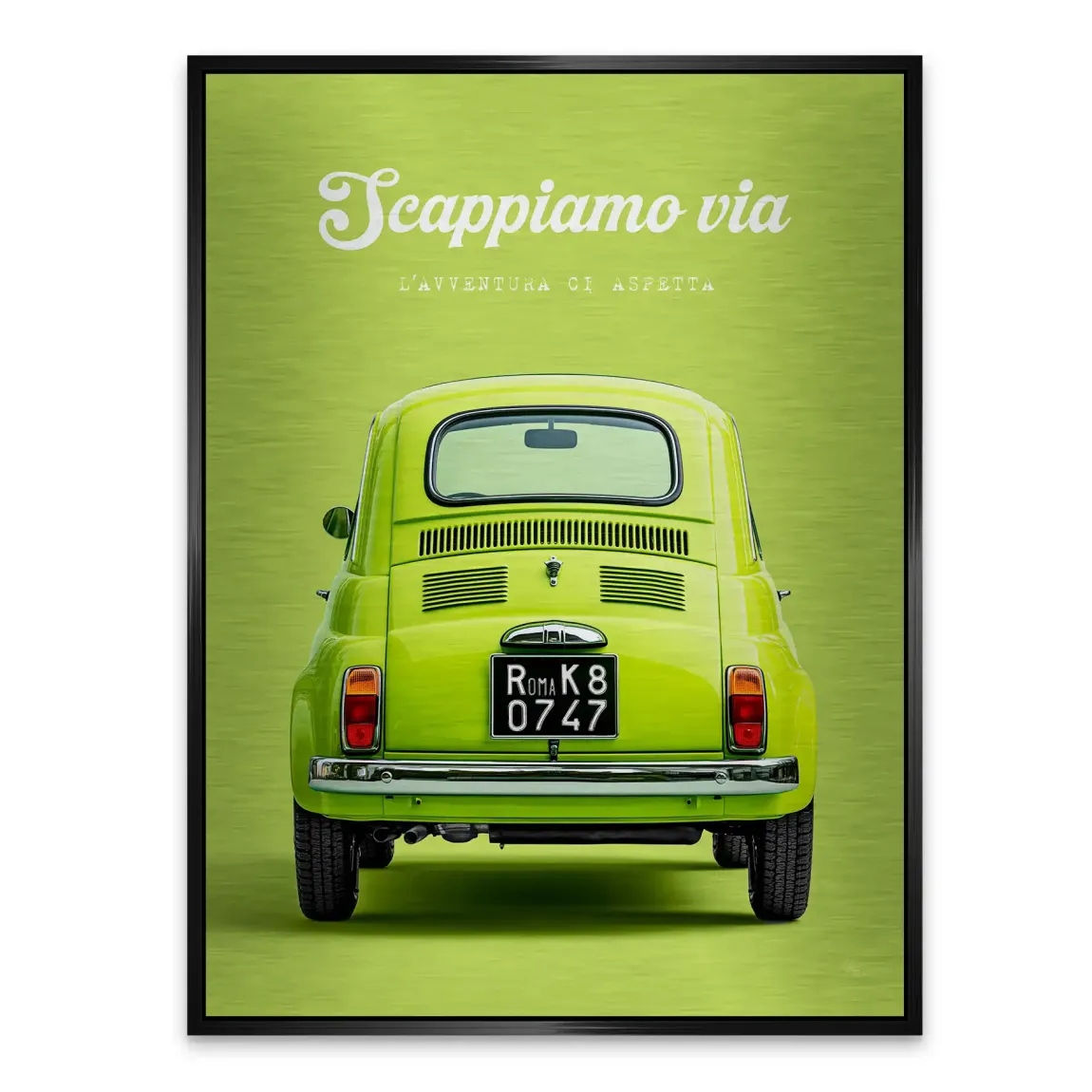 Fiat 500 Italia Aluminiumbild gebürstet
