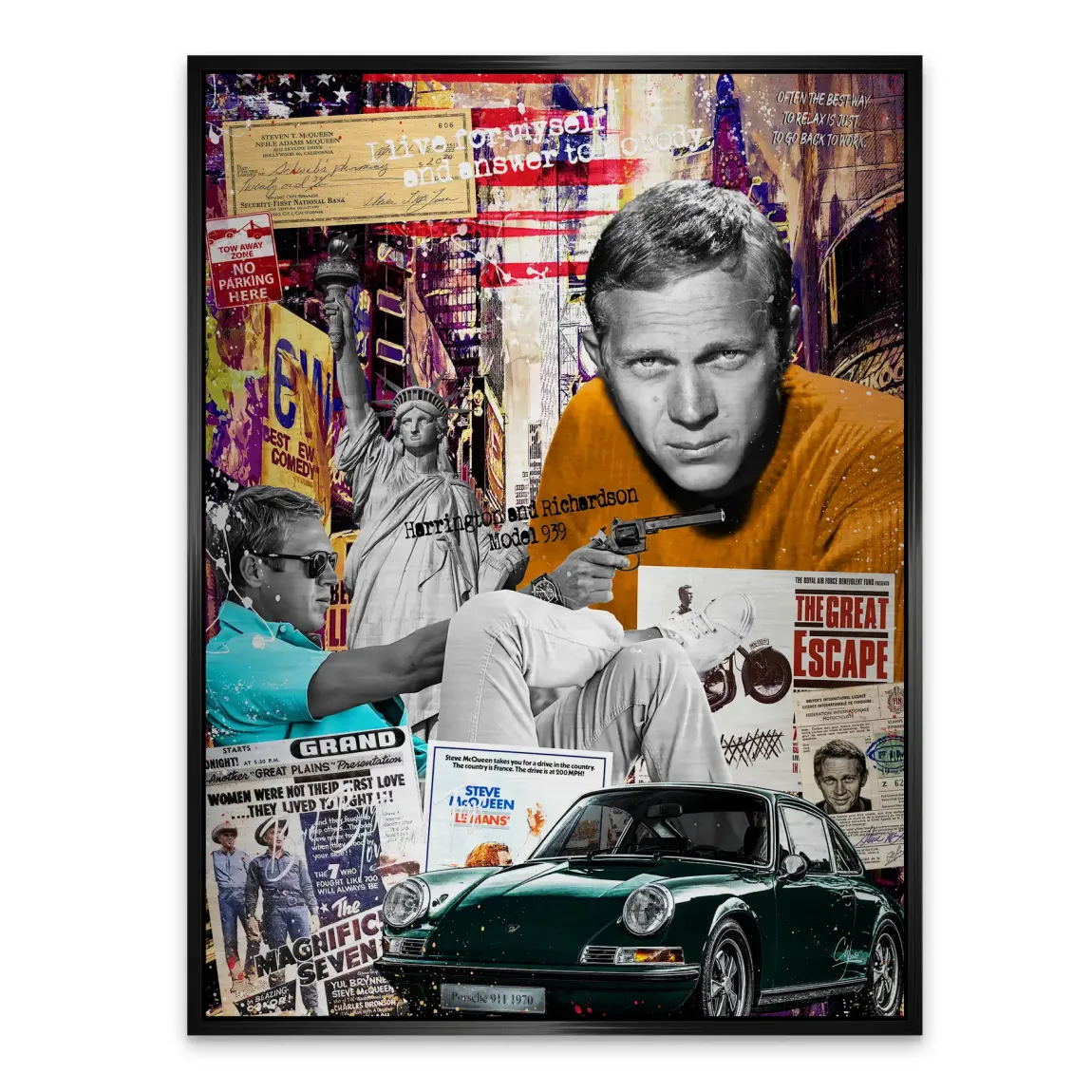 Steve McQueen Retro Drive Alu Gebürstet Bild