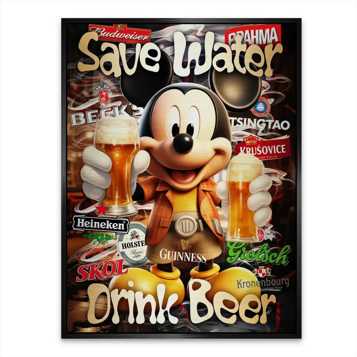Micky Drink Beer Aludibond Gebürstet INGALERIE