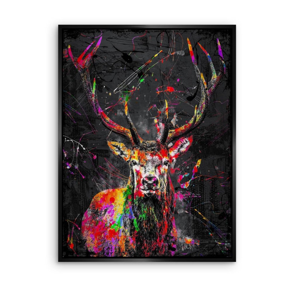 Hirsch Abstrakt Color Alu Gebürstet INGALERIE