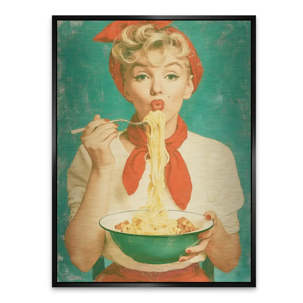 Marilyn Monroe Spaghetti Aluminiumbild gebürstet