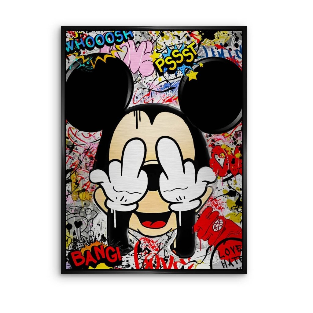 Bad Micky Graffiti Art Alu Gebürstet Bild INGALERIE
