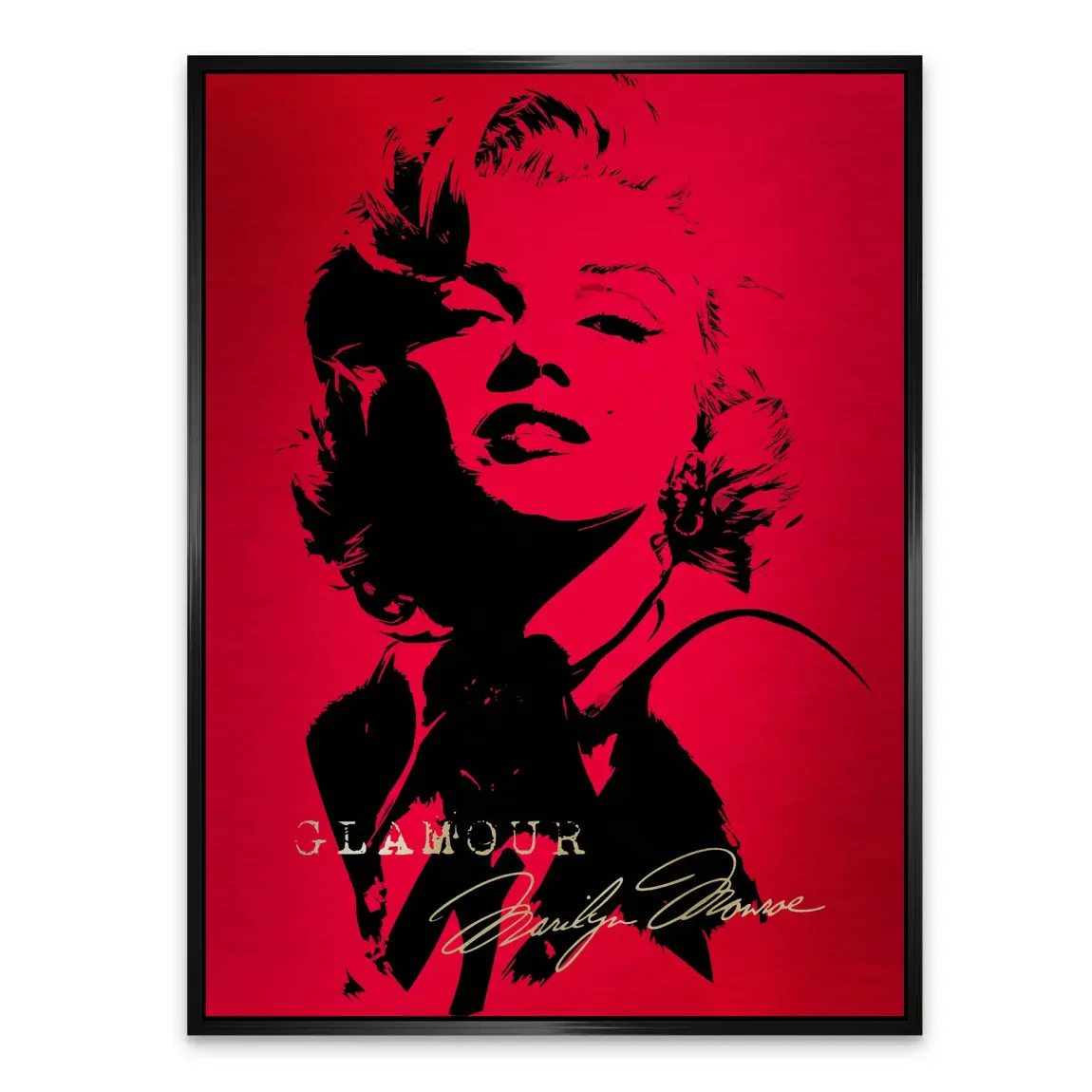 Marilyn Red Glamour Alu Gebürstet Bild