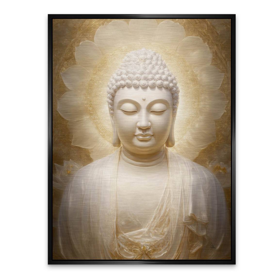 Goldener Buddha Aluminiumbild gebürstet