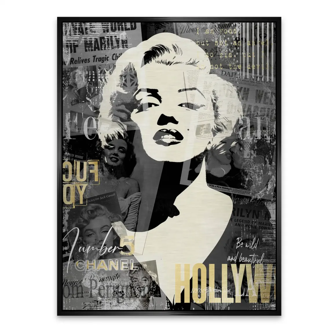 Marilyn Monroe Glamour News Aluminiumbild gebürstet