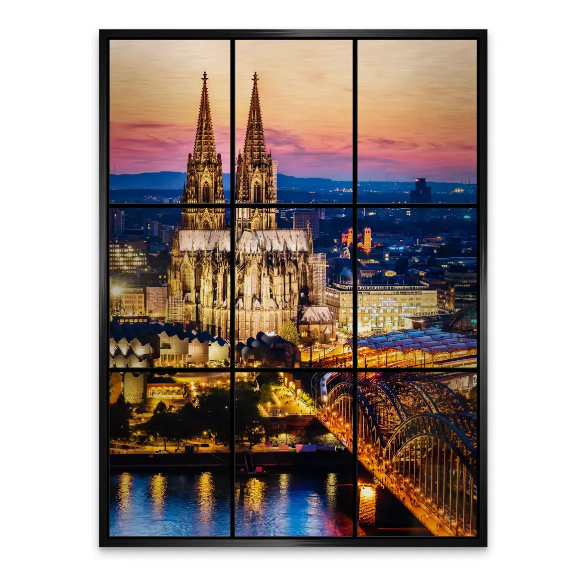 Köln City Lights Alu Gebürstet Bild