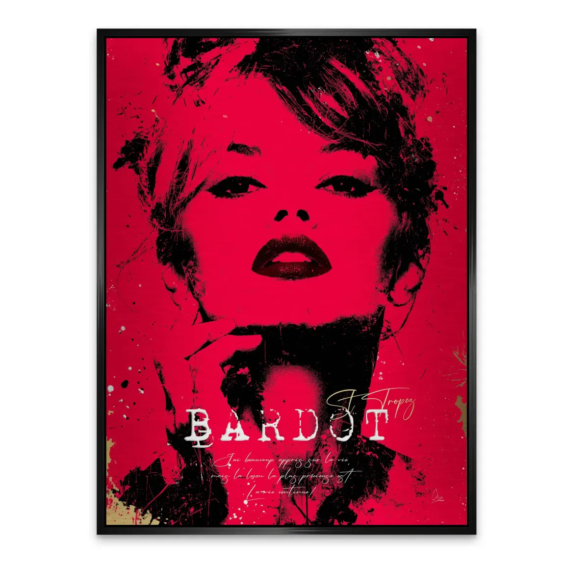Brigitte Bardot Red Art Alu Gebürstet Bild