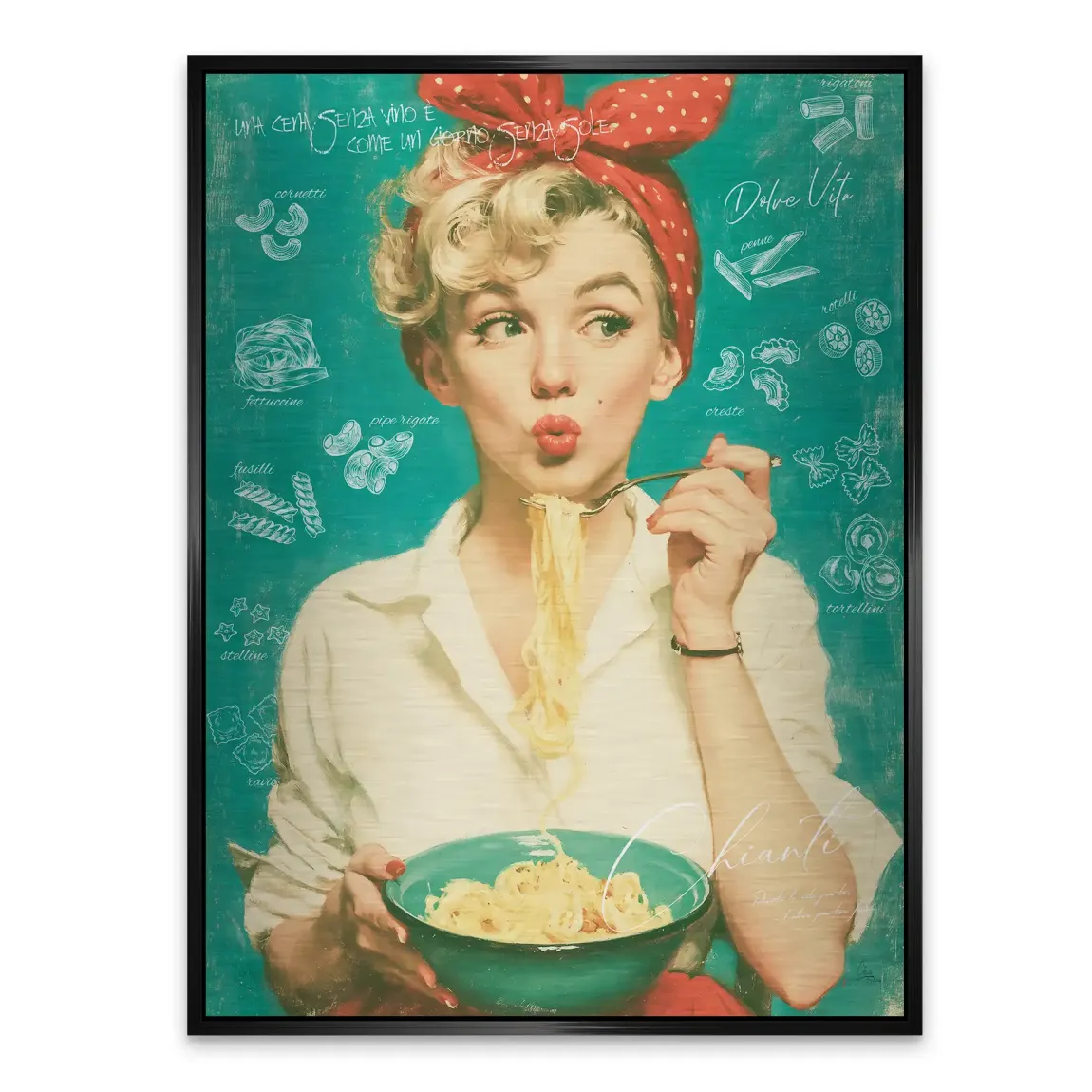 Marilyn Monroe Pasta Aluminiumbild gebürstet