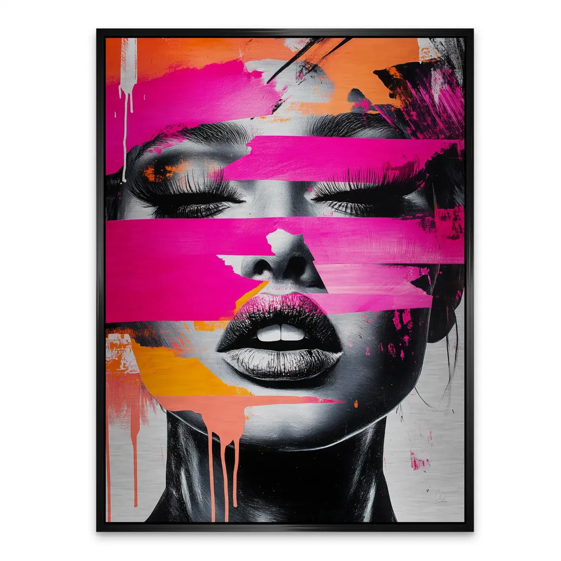 Abstrakt Pink Allure Alu Gebürstet Bild