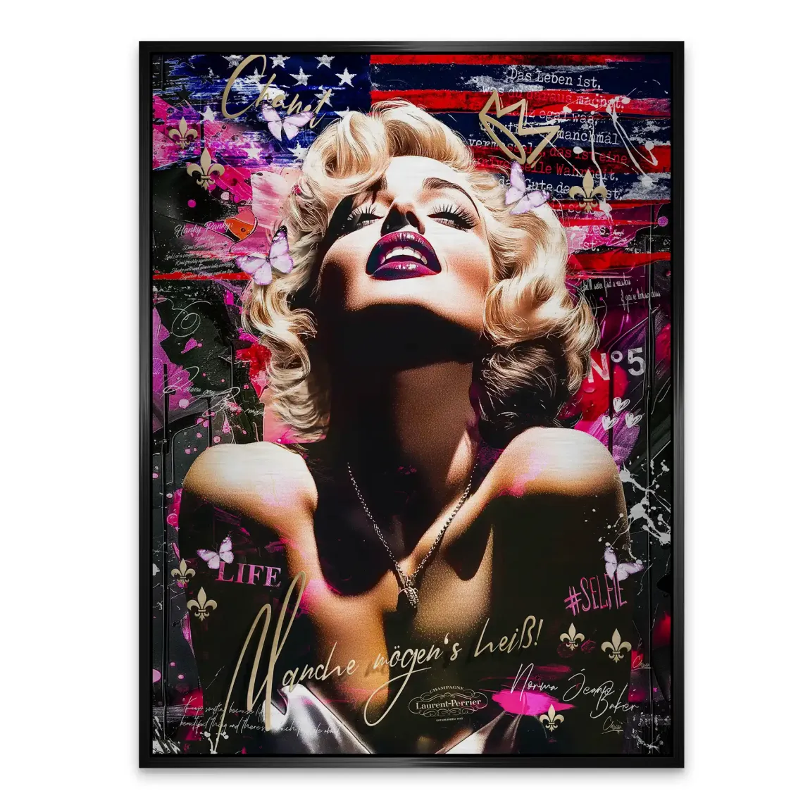 Pop Glam Marilyn Monroe Alu Gebürstet Bild