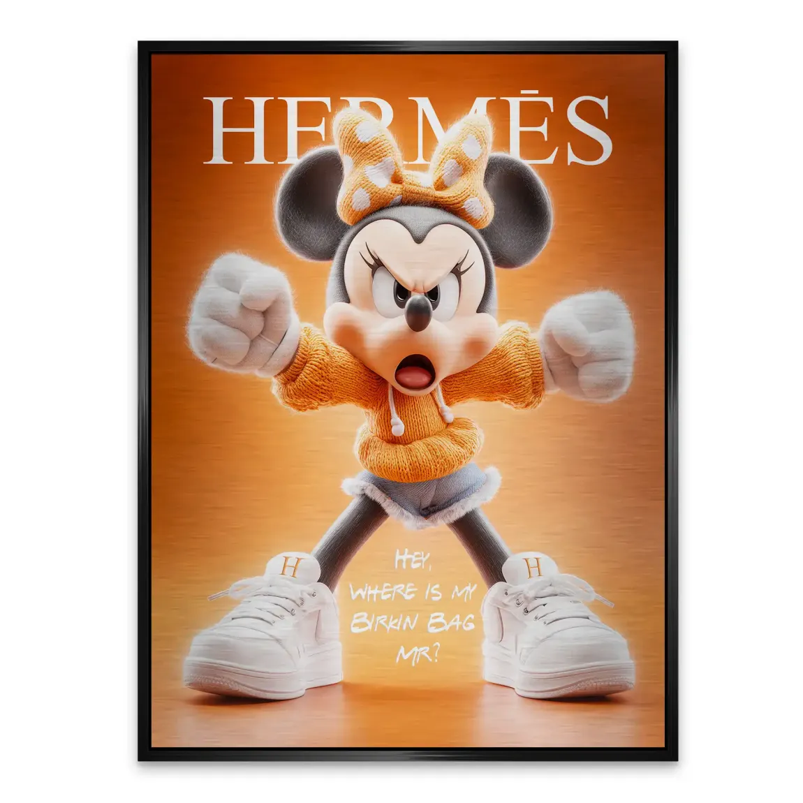 Orange Charm Minnie Maus Alu Gebürstet Bild