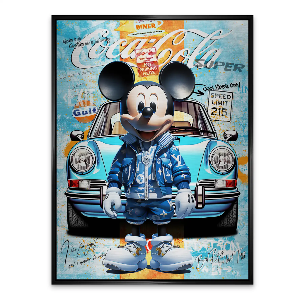 Micky Graffiti Style Alu Gebürstet Bild INGALERIE