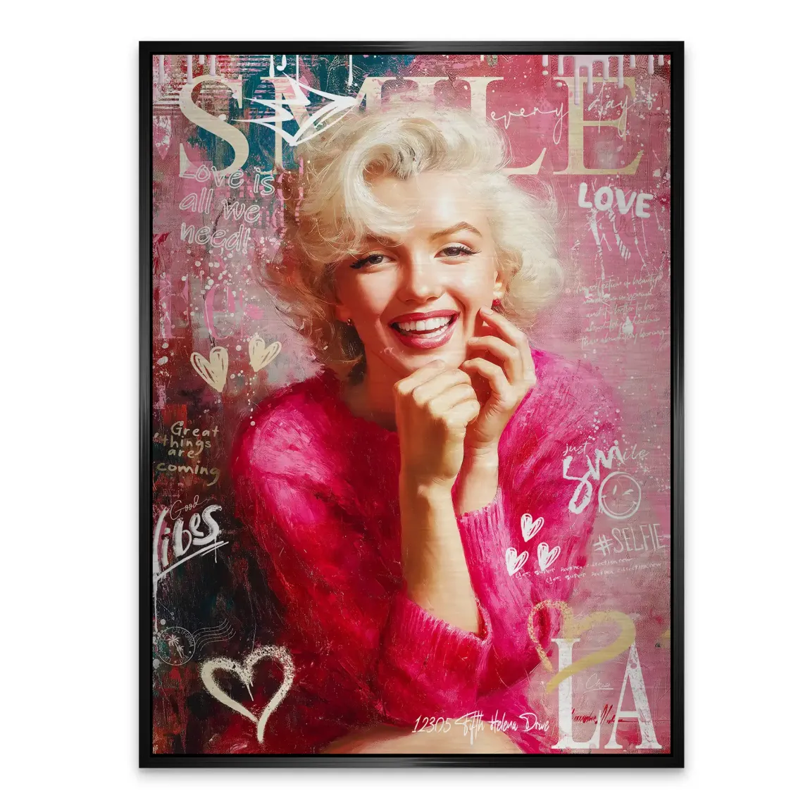 Smile in Pink Aludibond Gebürstet Bild INGALERIE