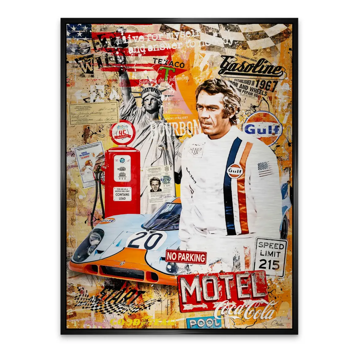 Steve McQueen Gasoline Spirit Alu Gebürstet Bild