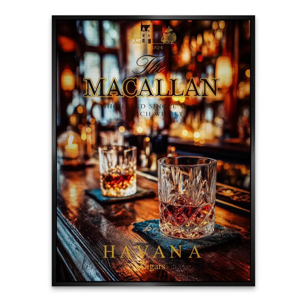 Havana Nights Whisky Alu Gebürstet Bild