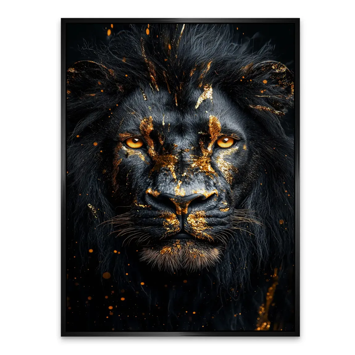 Black Lion in Gold Aludibond Gebürstet INGALERIE