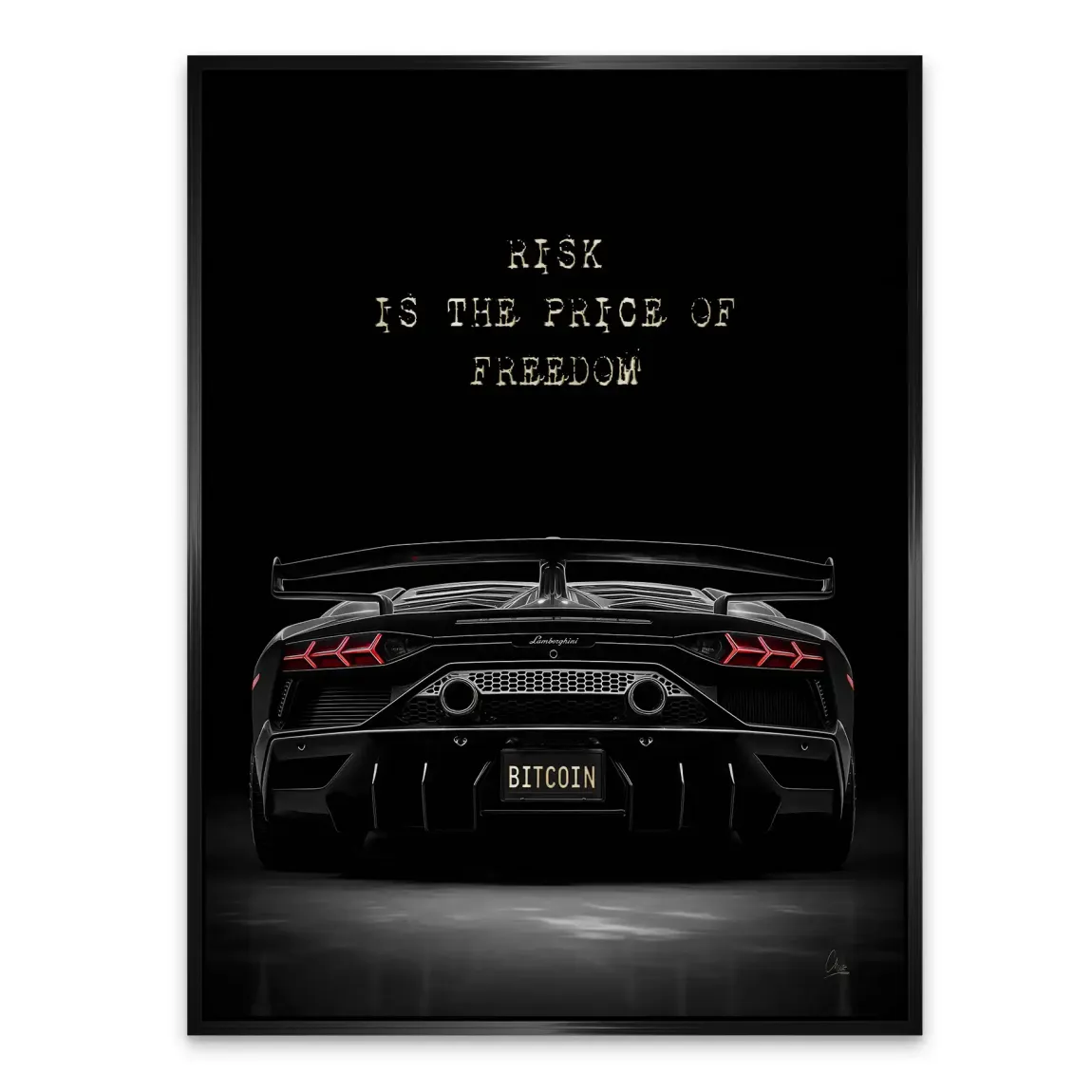 Lambo Bitcoin Alu Gebürstet Bild