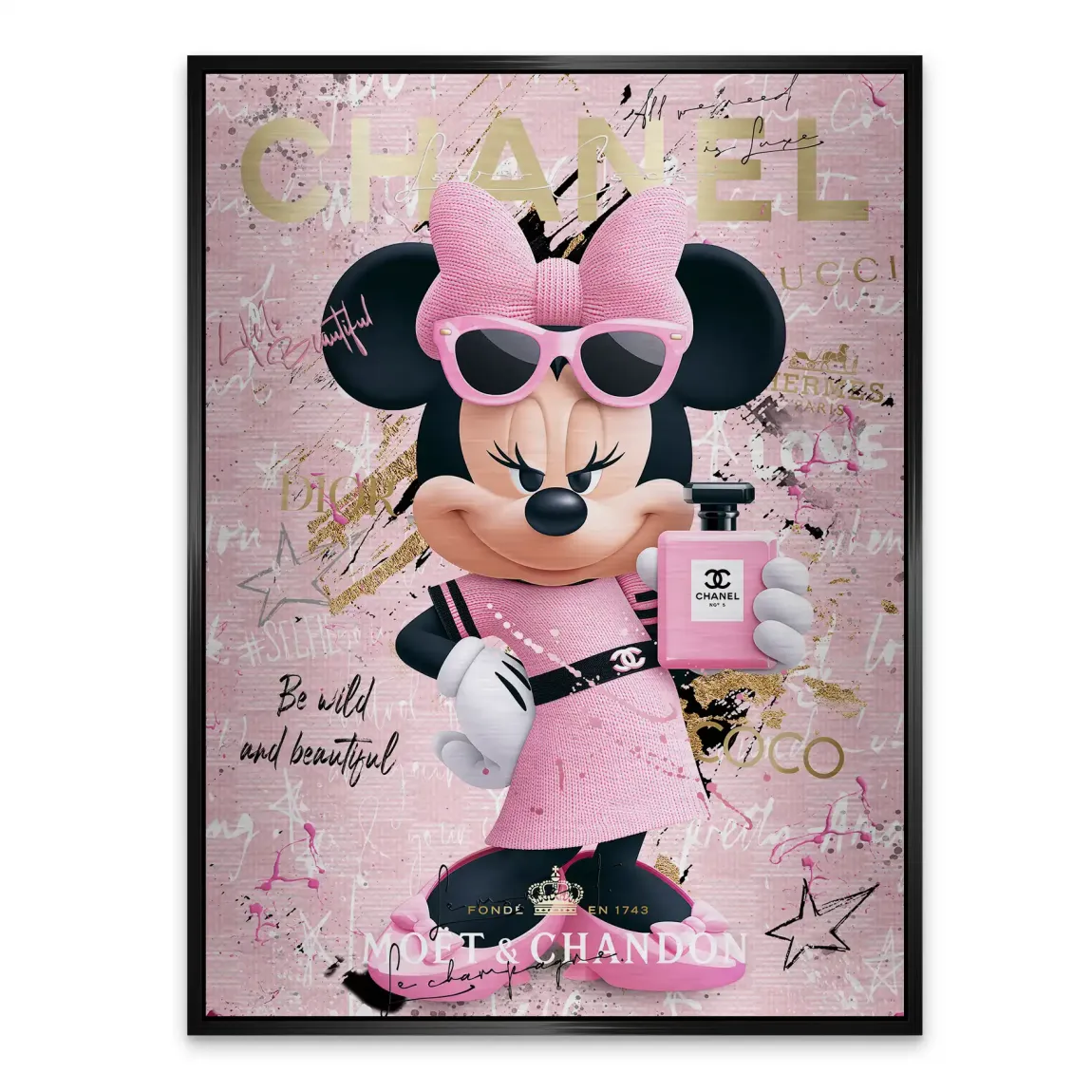 Minnie Maus Rosé Coco Aluminiumbild gebürstet