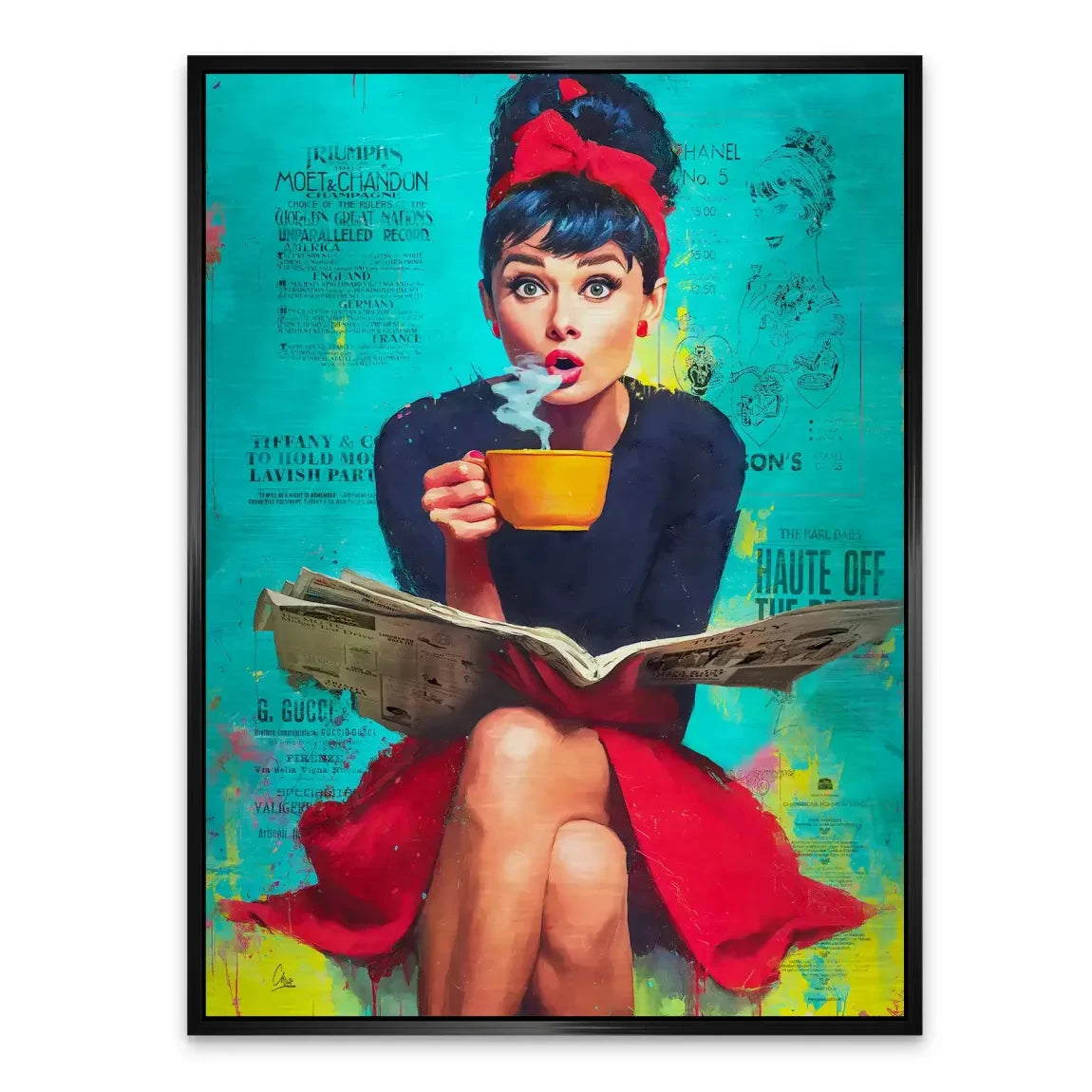 Audrey Hepburn News Pop Art Alu Gebürstet Bild INGALERIE