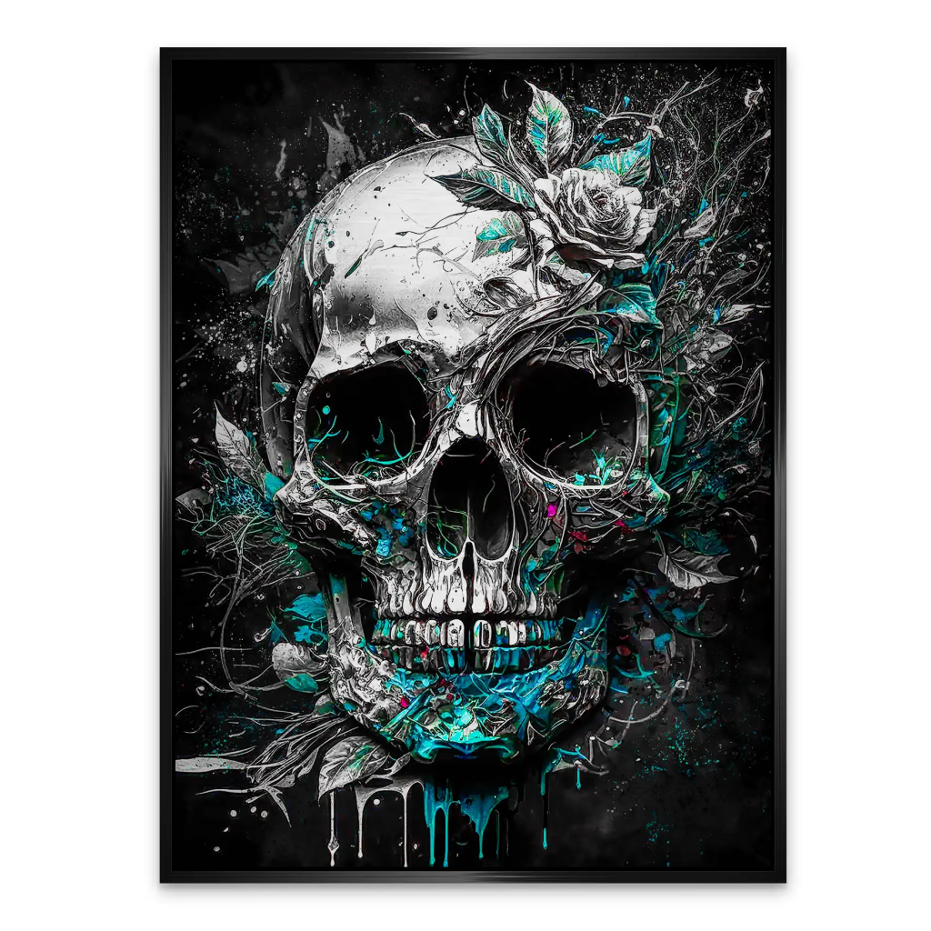 Totenkopf Silver Style Aludibond Gebürstet INGALERIE