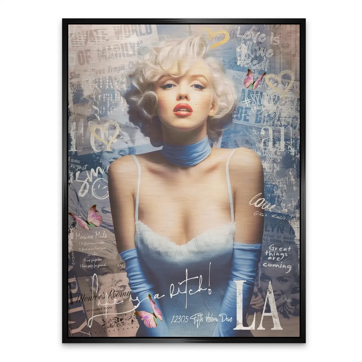 Marilyn Monroe Velvet Allure Aludibond Gebürstet