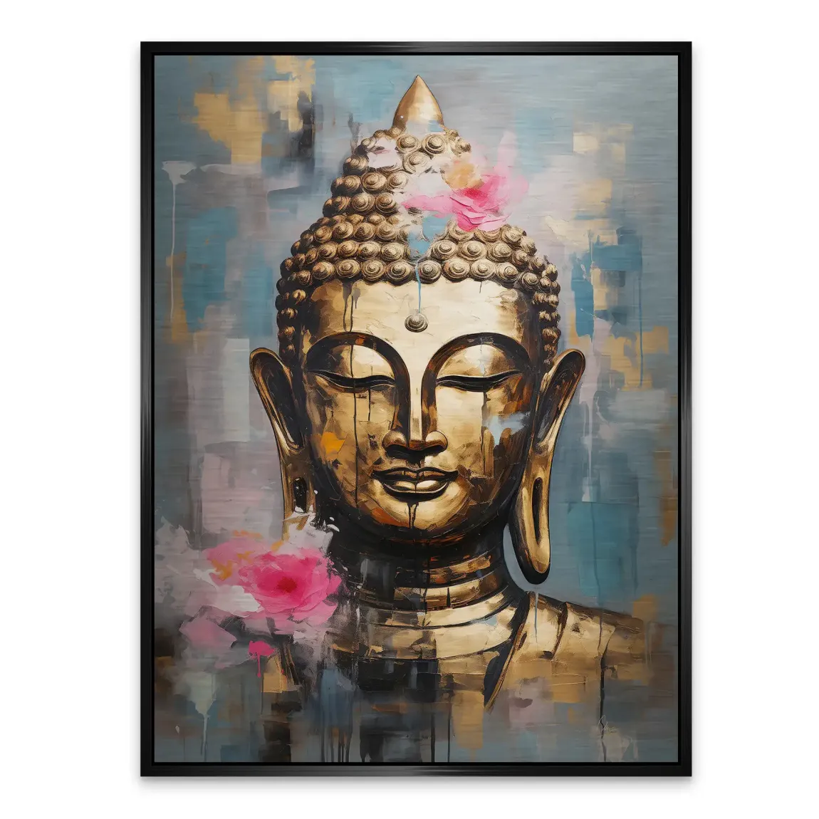 Golden Lotus Buddha Alu Gebürstet Bild