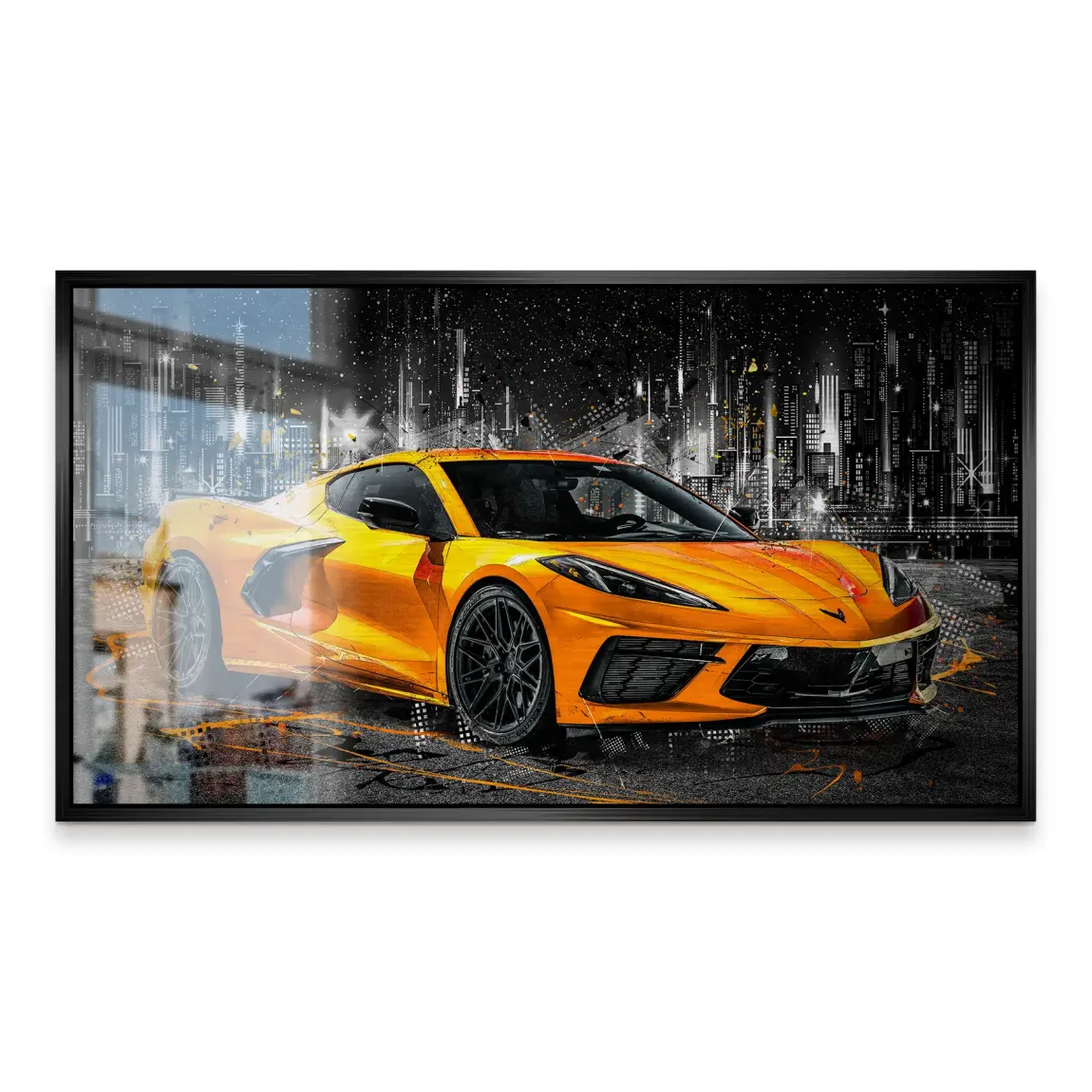 Corvette C8 Abstrak Orange Style Alu Gebürstet INGALERIE