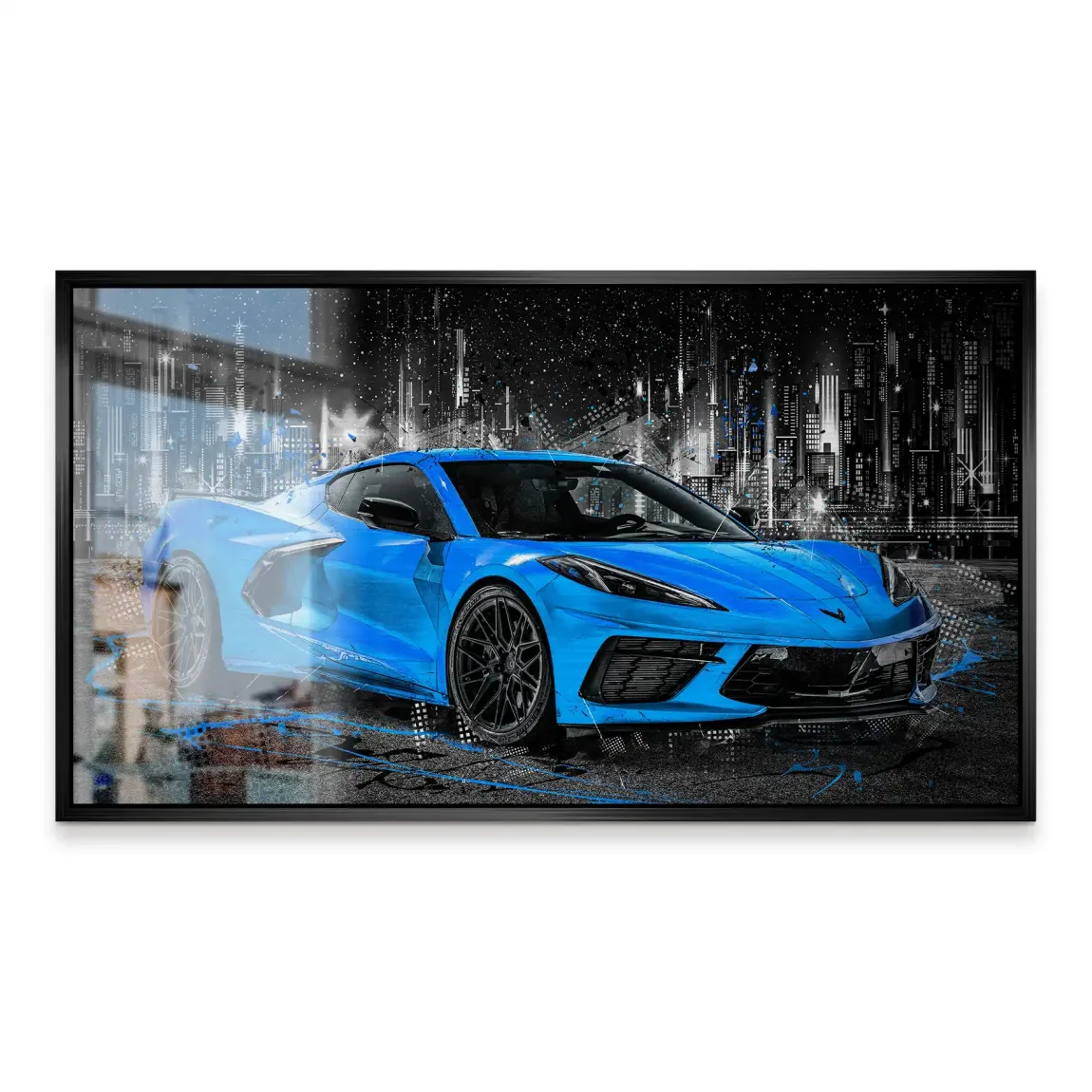 Corvette C8 Abstrak Blue Style Alu Gebürstet INGALERIE
