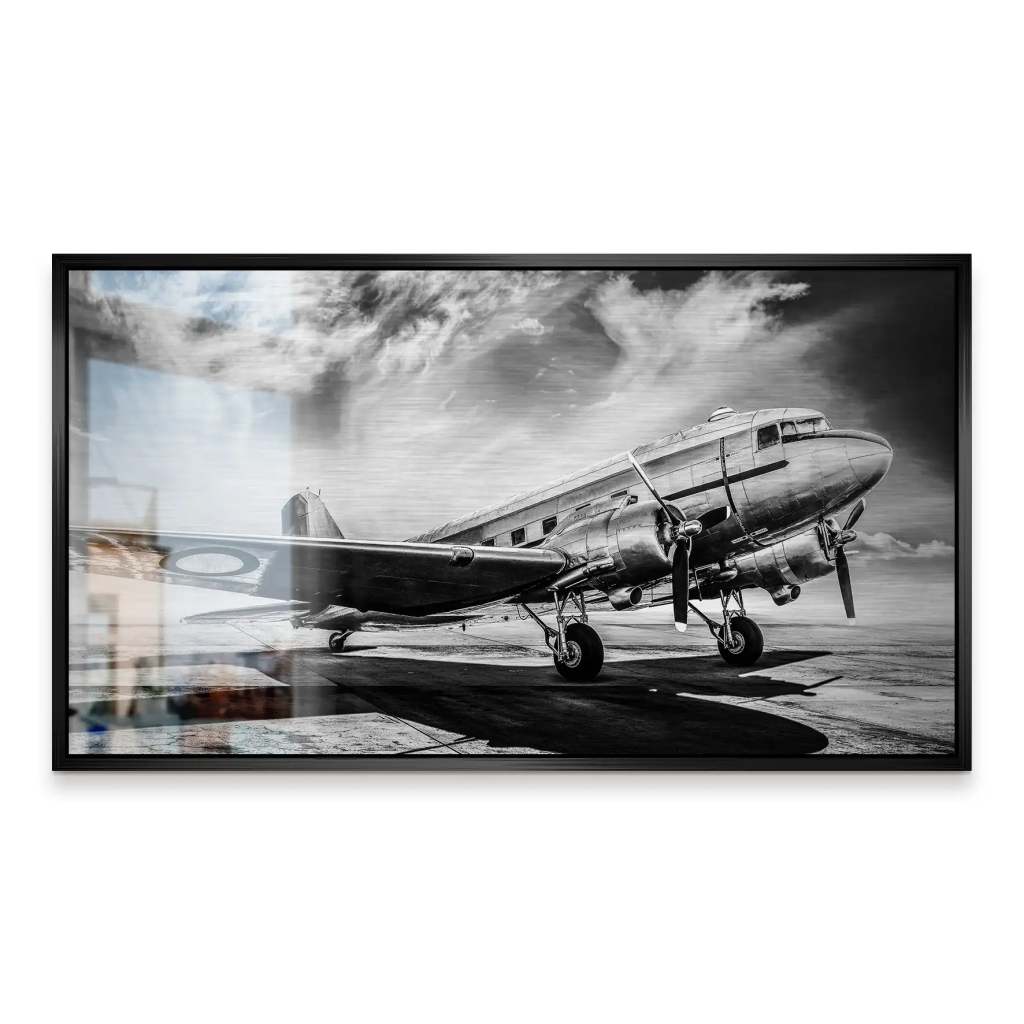 DC3 Vintage Flugzeug Alu Gebürstet INGALERIE