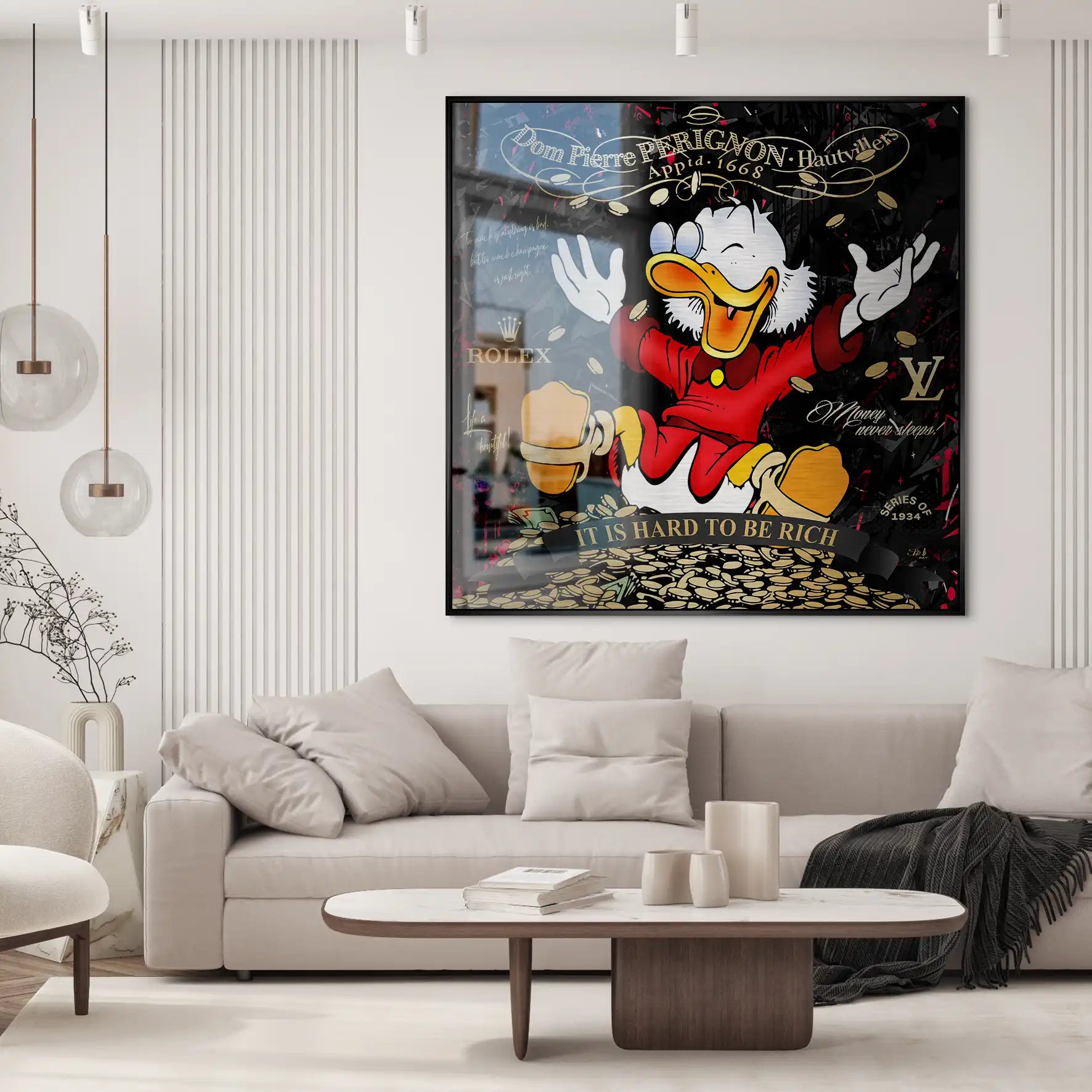 Rich Dagobert Duck Alu Gebürstet Bild INGALERIE