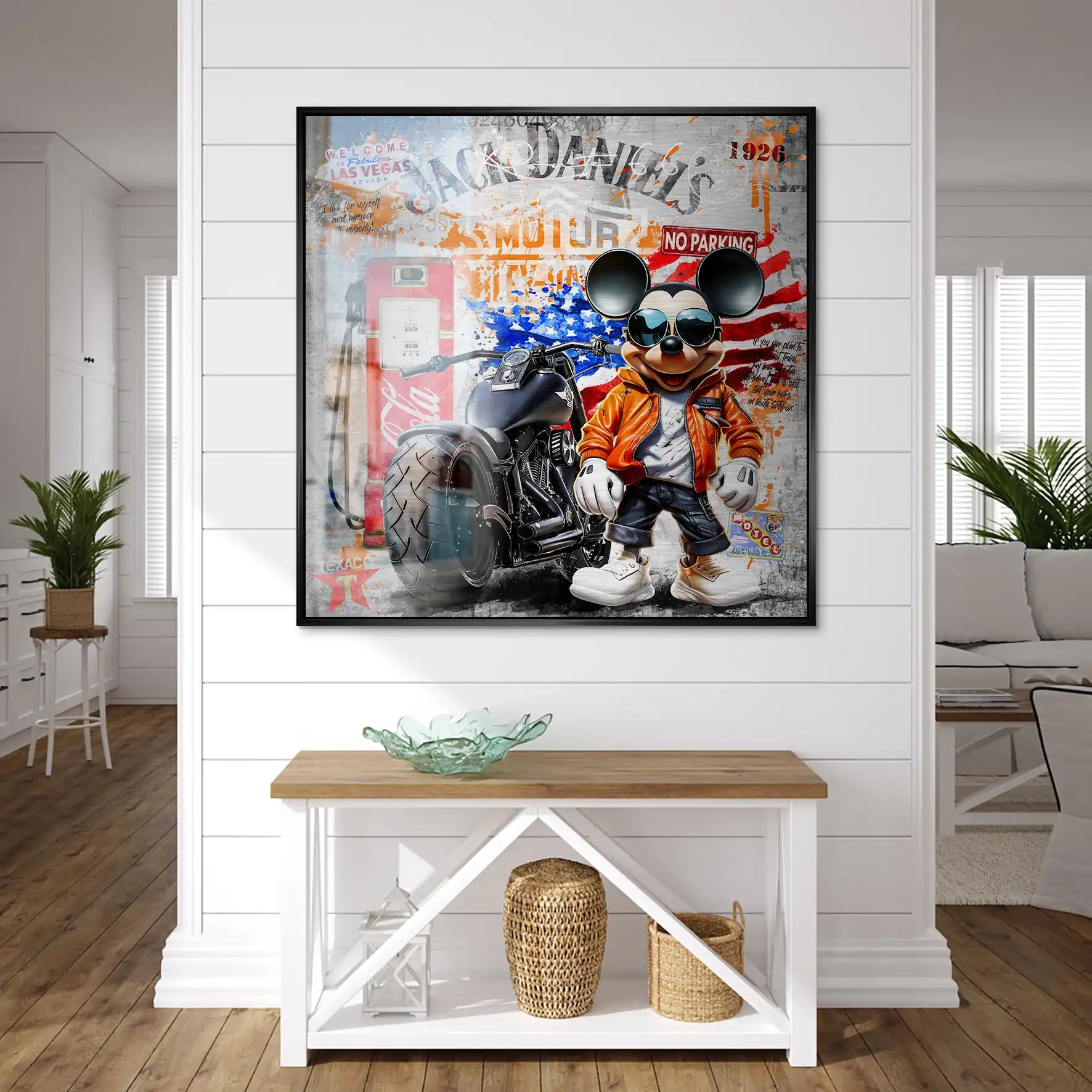 Harley Micky Maus Pop Art Alu Gebürstet Bild INGALERIE