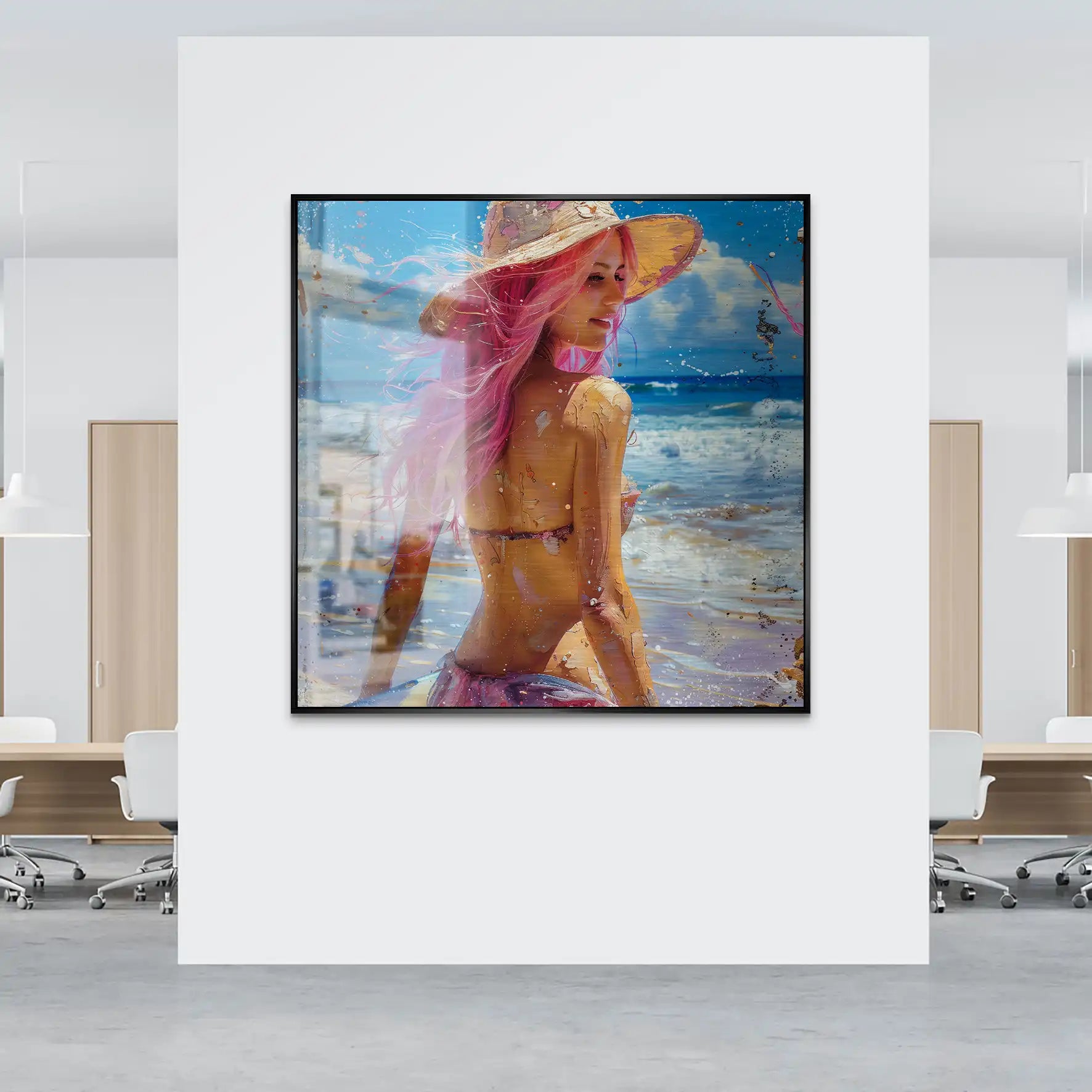 Beach Girl Alu Gebürstet Bild INGALERIE