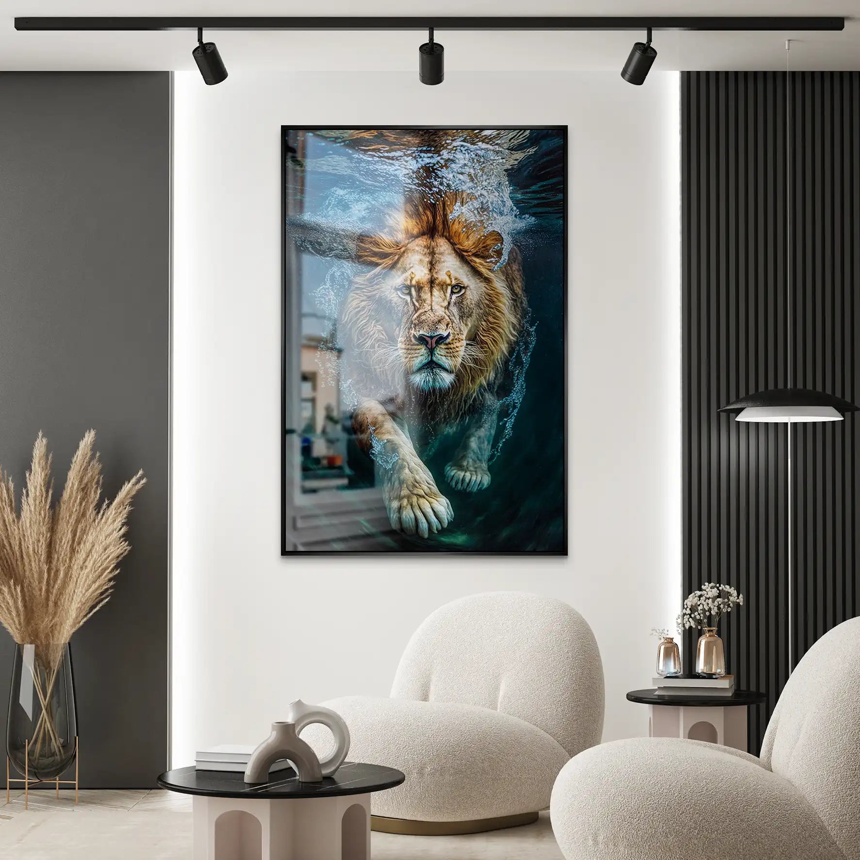 Diving Lion AluDibond Gebürstet INGALERIE