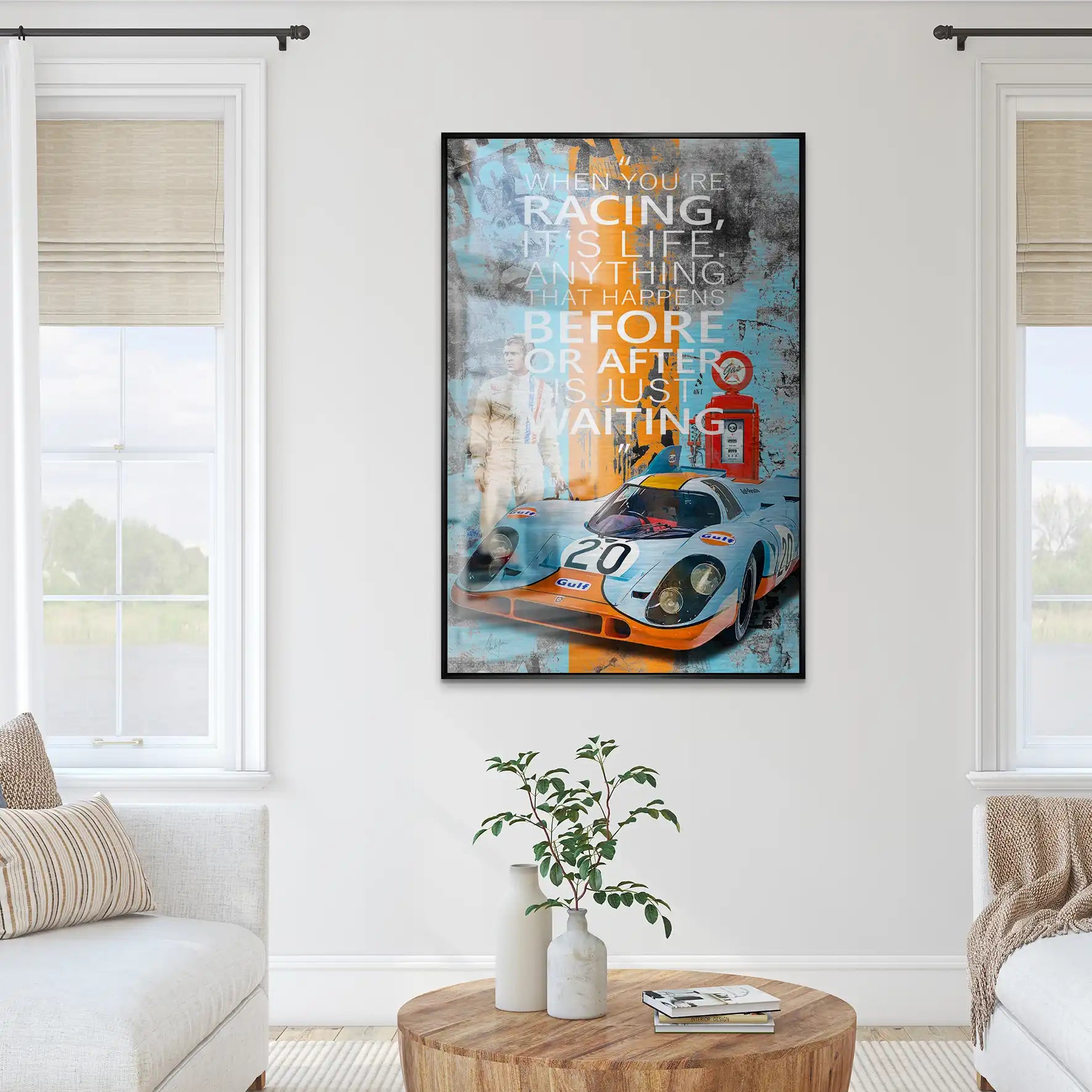 Steve Racing Is Life Alu Gebürstet Bild INGALERIE