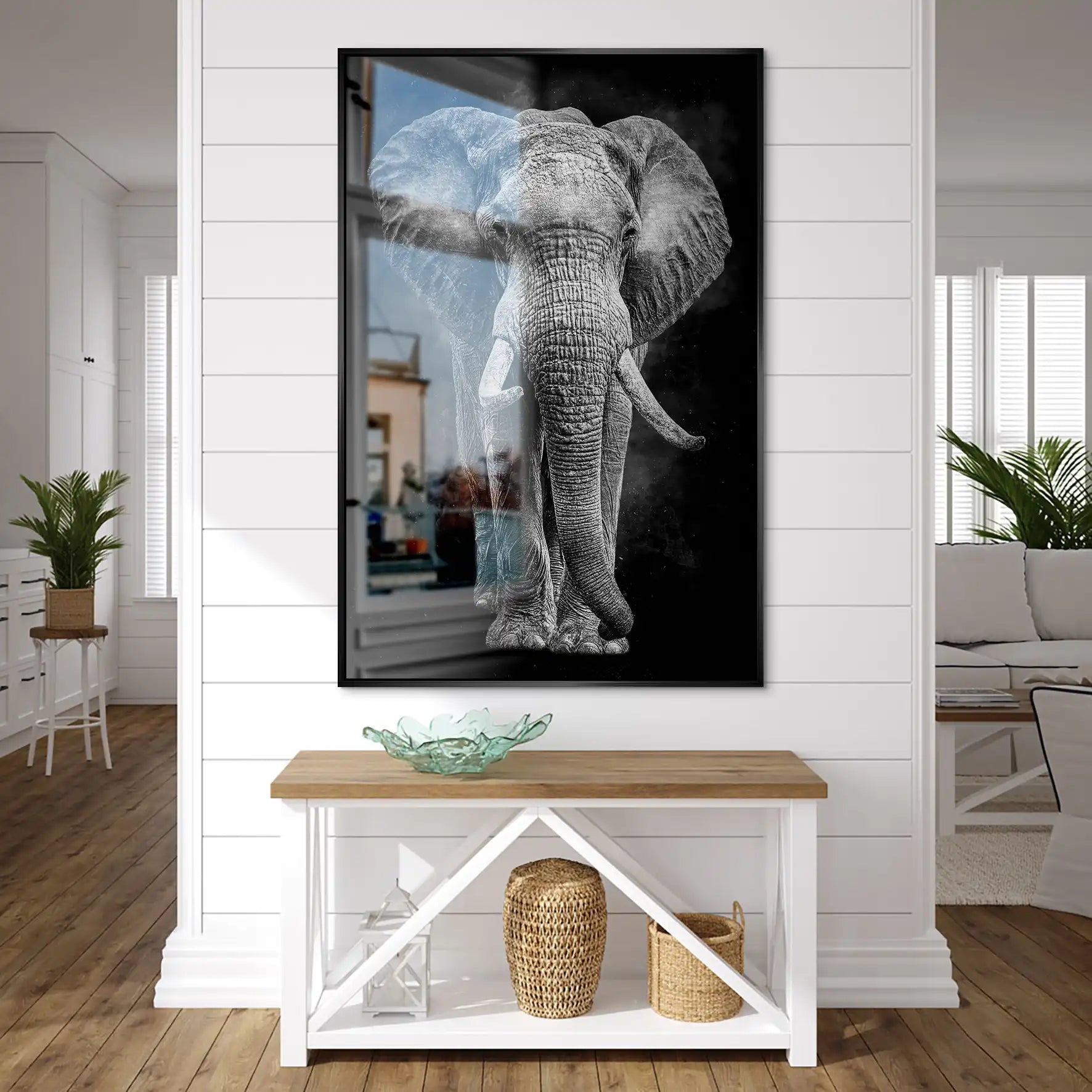 Elefant Abstrakt Dark Style AluDibond Gebürstet INGALERIE