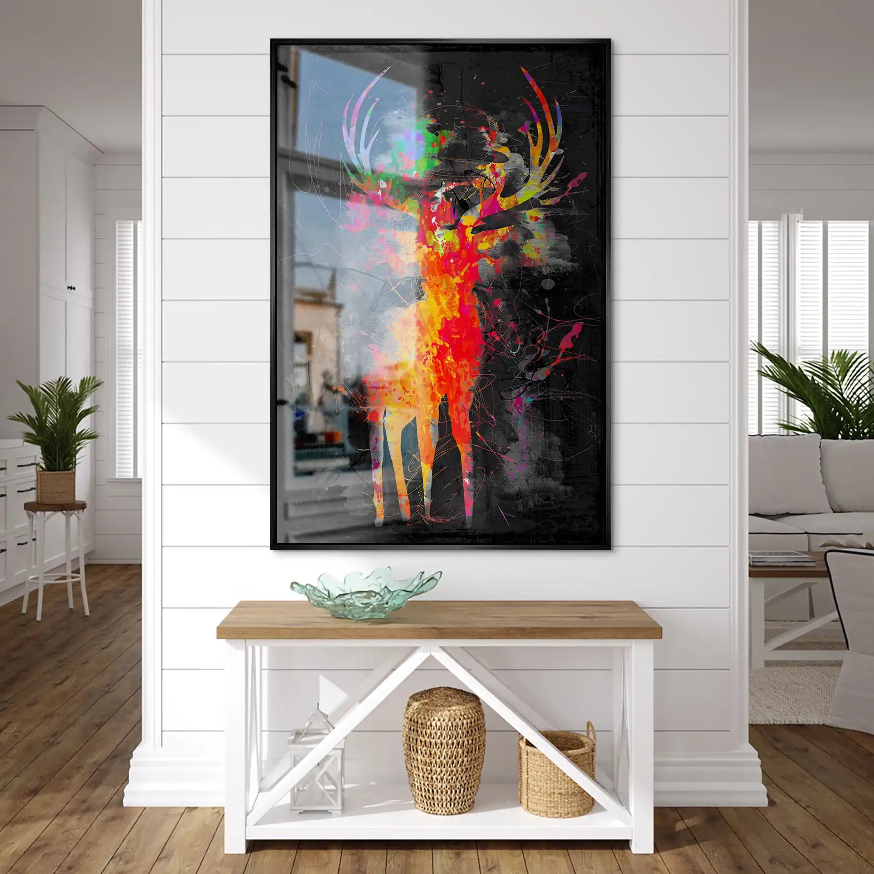 Hirsch Abstrakt Color Style AluDibond Gebürstet INGALERIE