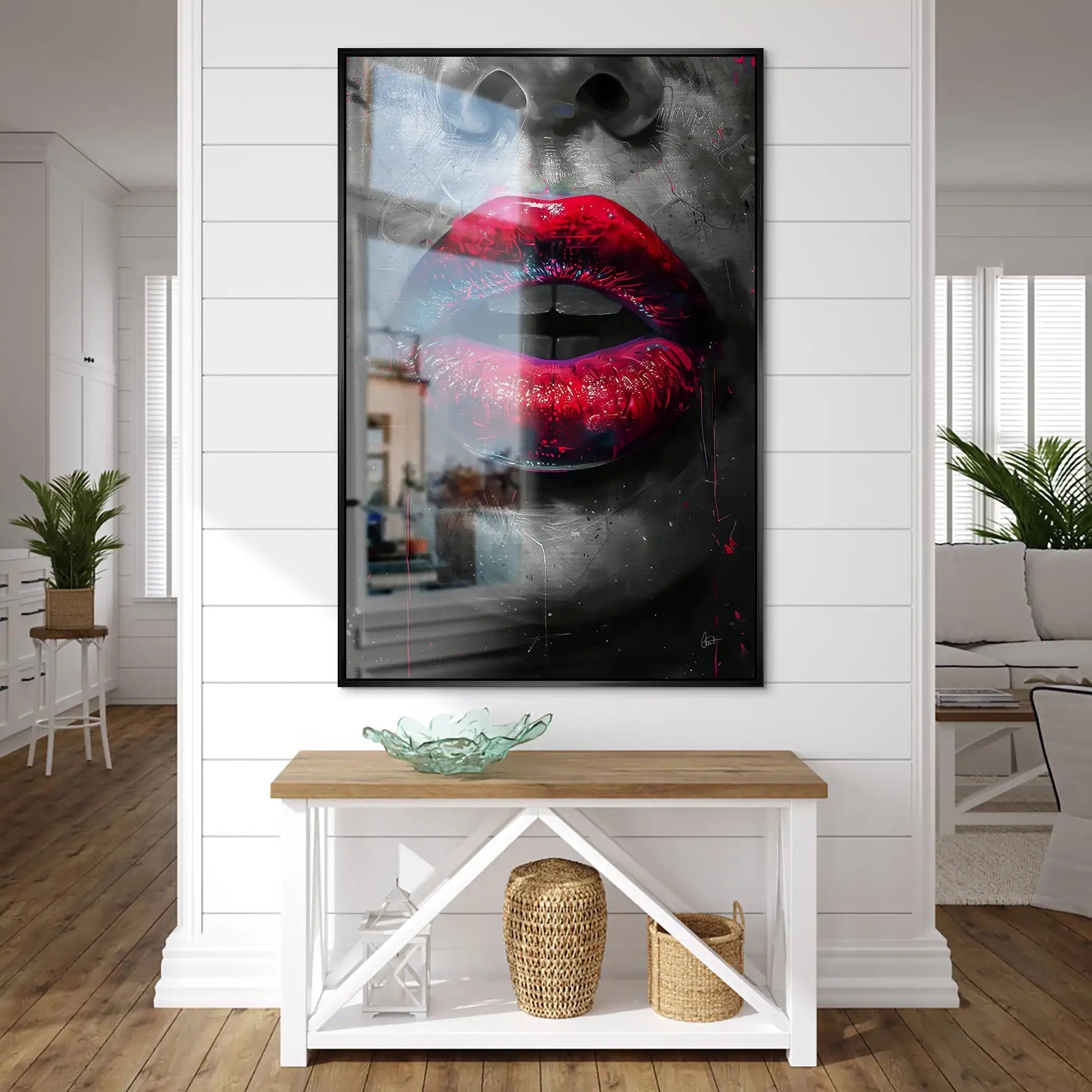 Abstrakt Red Lips Alu Gebürstet Bild INGALERIE