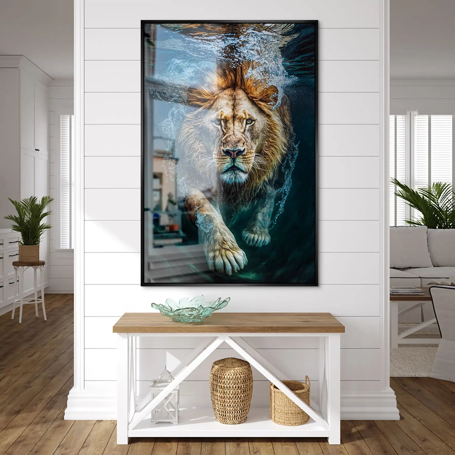Diving Lion AluDibond Gebürstet INGALERIE
