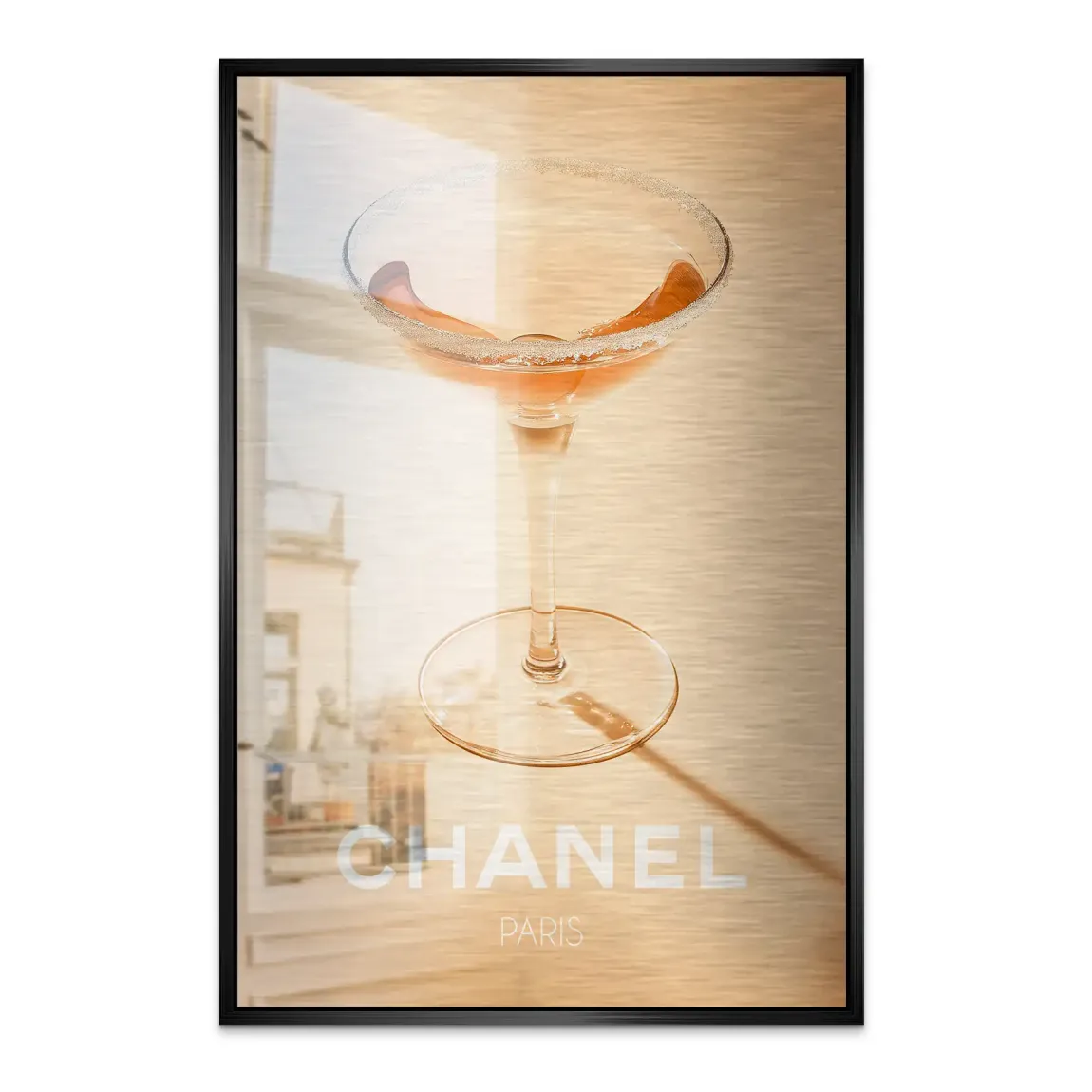 Chanel Glam Cocktail Alu Dibond Bild gebürstet