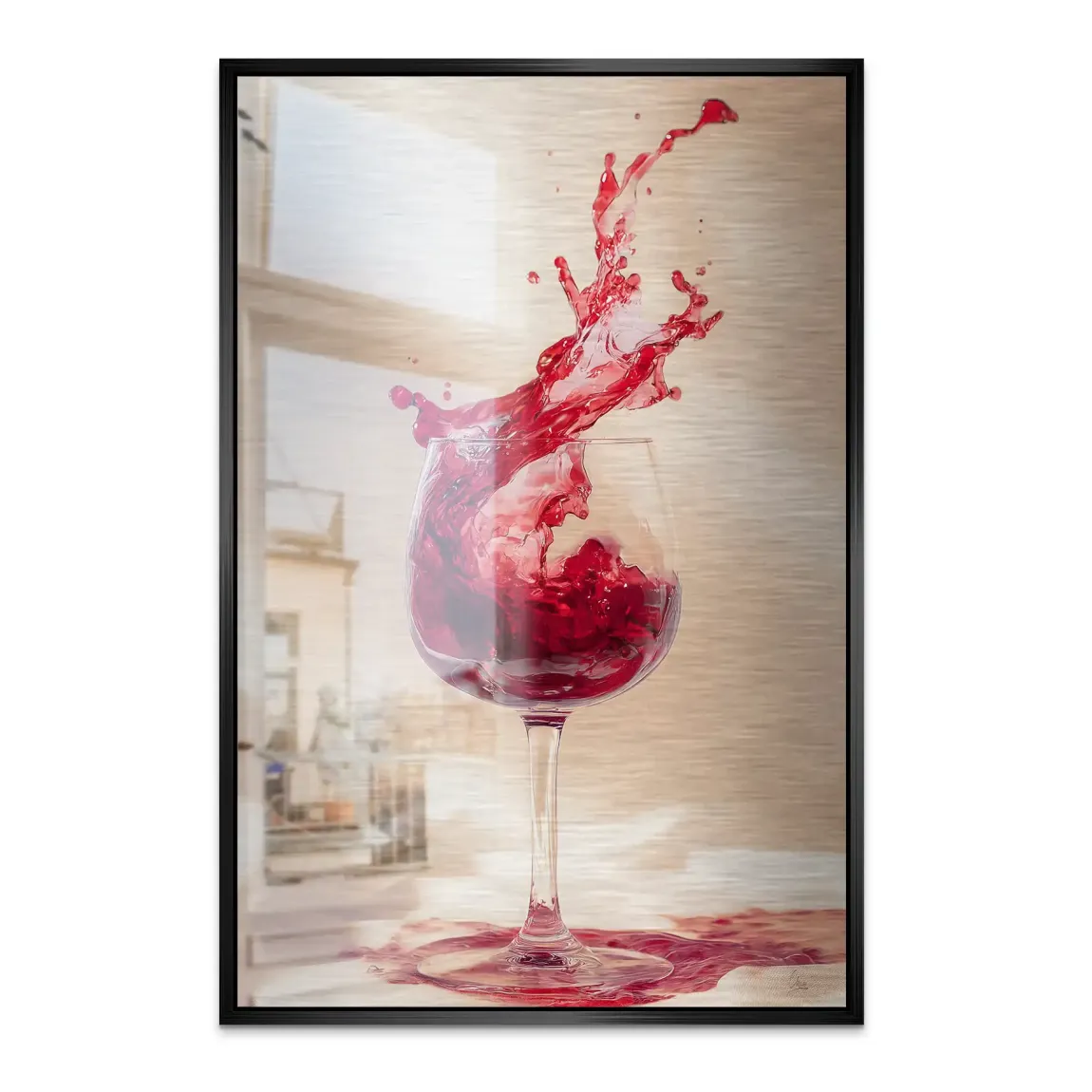 Ruby Splash Alu Dibond Bild gebürstet