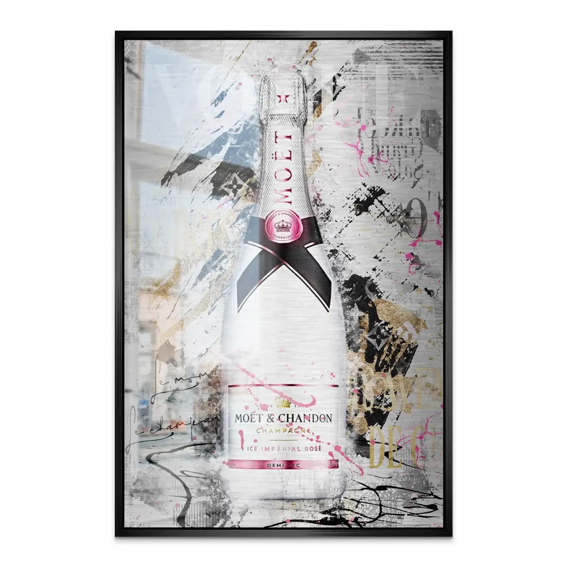 Champagner Rosé Aluminiumbild gebürstet