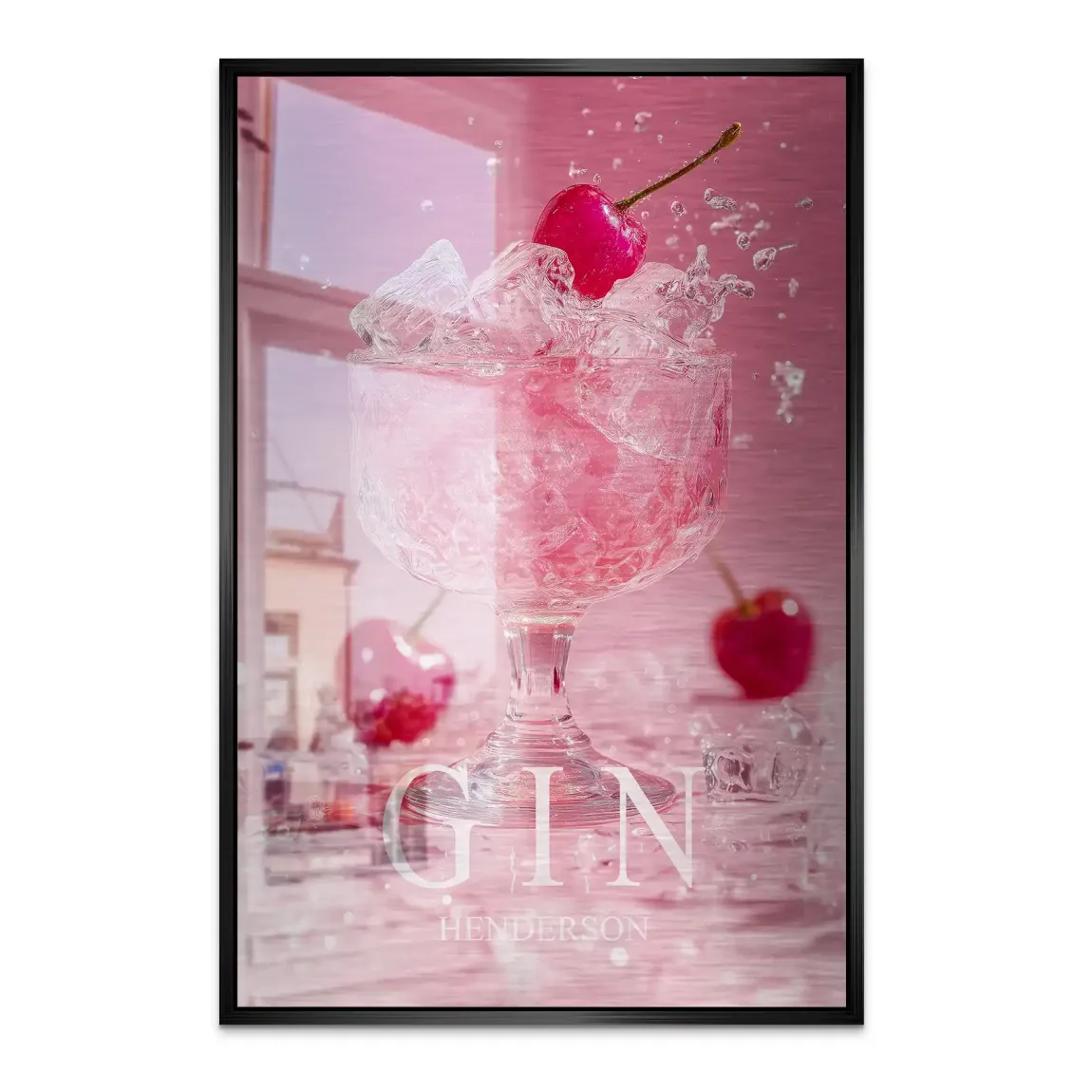 Gin Rosé Alu Dibond Bild gebürstet