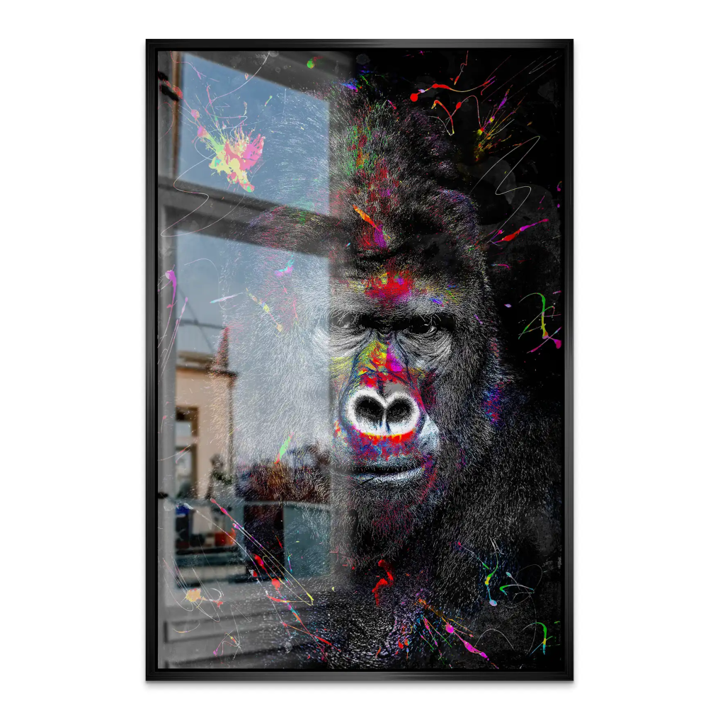 Gorilla Abstrakt Color Style AluDibond Gebürstet INGALERIE