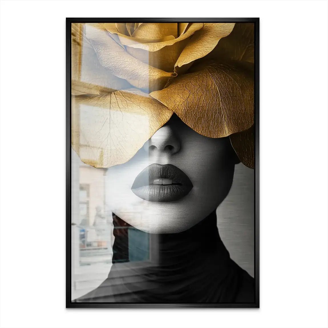 Beauty Flower Face Alu Gebürstet Bild INGALERIE