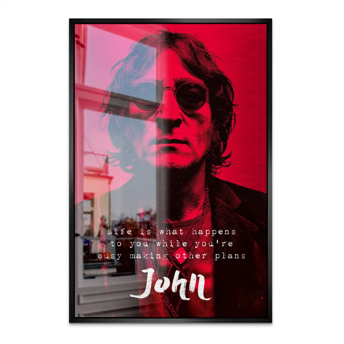 Lennon Red Vision Alu Dibond Bild gebürstet