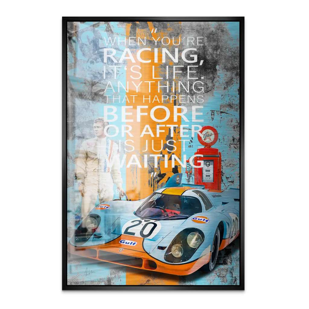 Steve Racing Is Life Alu Gebürstet Bild INGALERIE