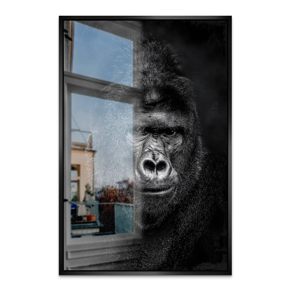 Gorilla Abstrakt Black Style AluDibond Gebürstet INGALERIE
