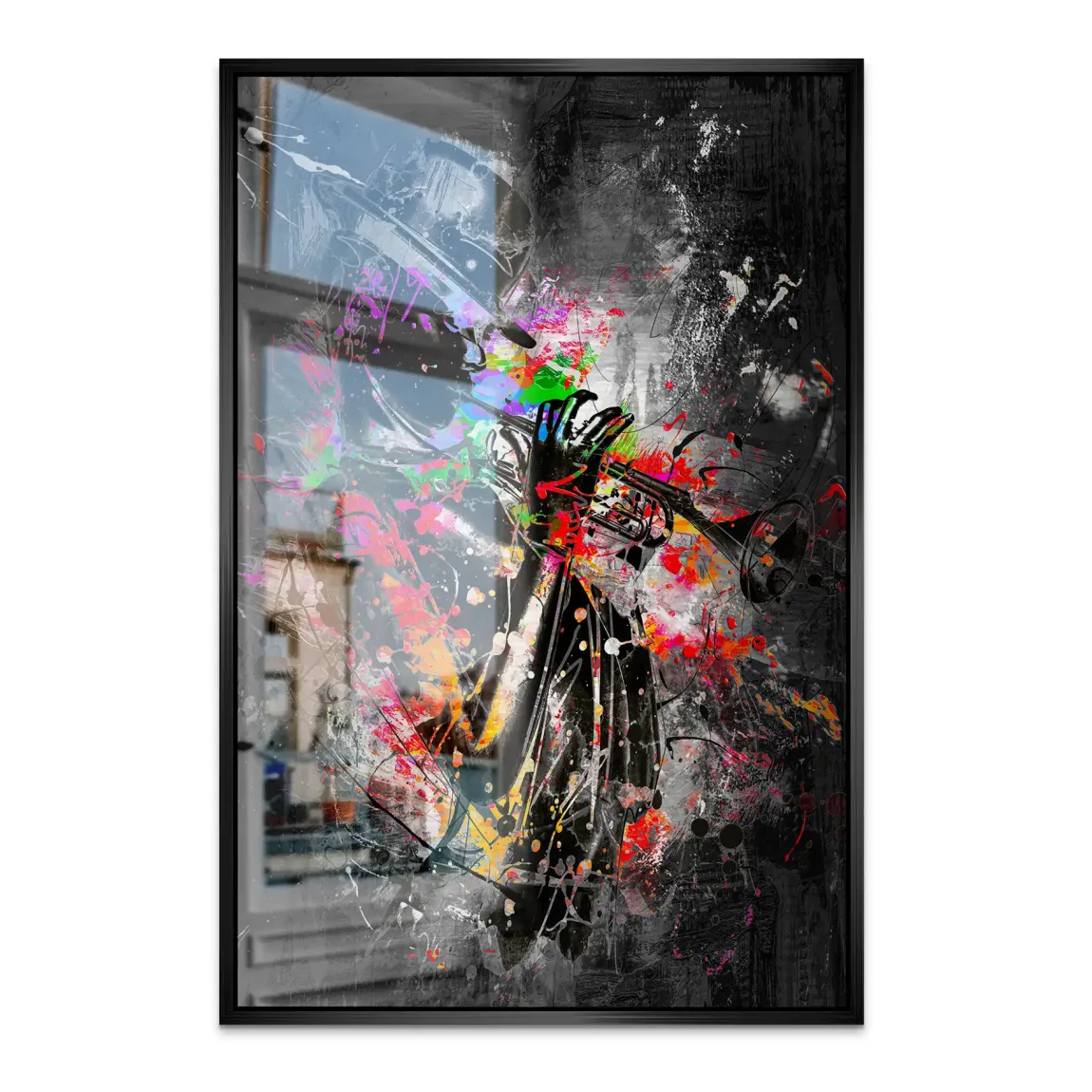 Color Jazz Trompete Alu Dibond Bild gebürstet