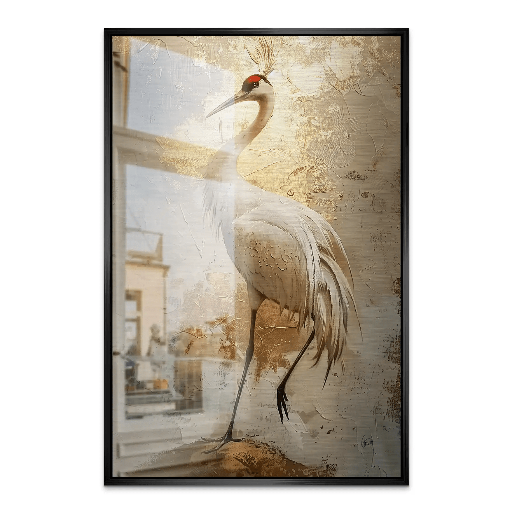Kranich Modern Art AluDibond Gebürstet INGALERIE